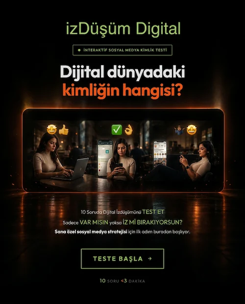 İzDüşüm dijital pusula testi sinematik afiş görseli